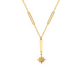 Shangjie OEM Pulseras Kalung Fashion Gold Gold Titanium Collar Joya Collar Hexagram Collar